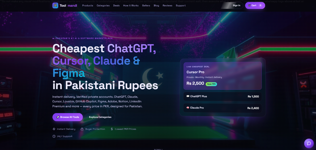 Toolmandi — Pakistan's #1 AI & Digital Marketplace